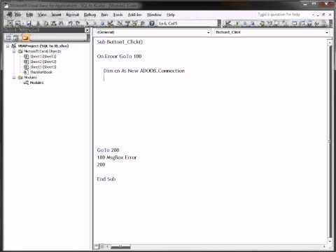 Excel VBA: Link to SQL Server