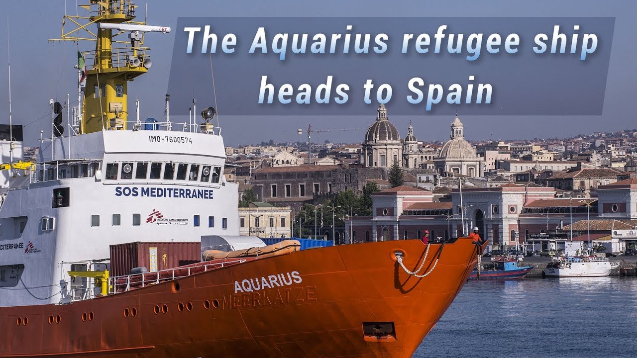 Live: The Aquarius refugee ship heads to Spain水瓶座号难民船能否安全抵达西班牙？ - YouTube