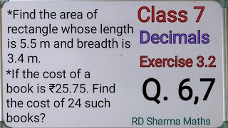class 7 ex. 3.2 q 6,7 decimals rd sharma maths