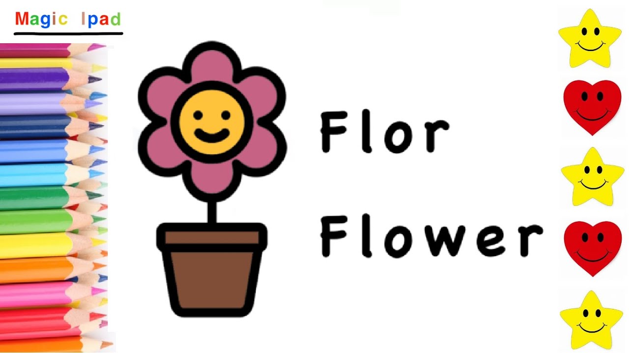 Aprende Ingles dibujando una FLOR 💓⭐ Learn English drawing a FLOWER -  FLASHCARDS - thptnganamst.edu.vn