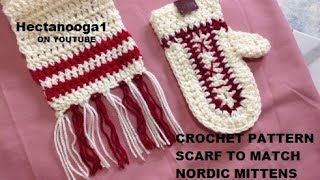 CROCHET PATTERN, SCARF TO MATCH NORDIC MITTENS