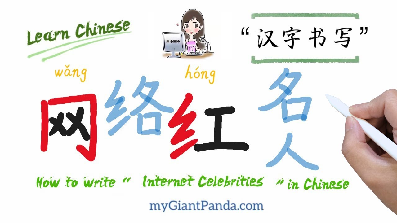 学汉字【网红 wǎng hóng】How to Write 'Internet Celebrities' in Chinese 偏旁部首 (同字框, 绞丝旁) Learn Chinese 网络红人出名