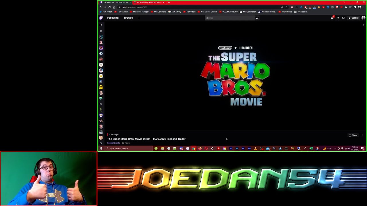 JoeDan54 Bonus Reacts! #35 - The Super Mario Bros. Movie Direct - 11.29.2022 (Second Trailer)