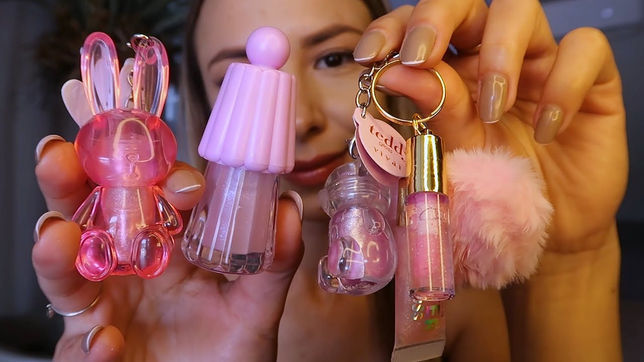 ASMR 🎀 aplicando vários gloss fofos e diferentes ✨