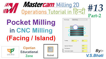 Mastercam Mill 2D - Facing || Island Facing || Pocket Milling Operation || Roughing || Finishing