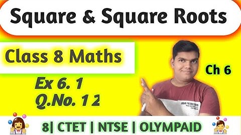 07| Square and Square roots Chapter 6 Ex 6.1 Q.No (1,2) Class 8 Maths NCERT |@ harshacademy