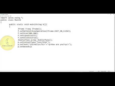 Java | Swing class 'JEditorPane setContentType()' | CodeLearning