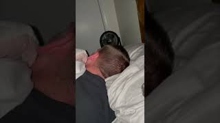 Guy and a Dog Snoring While Sleeping in the Same Bed