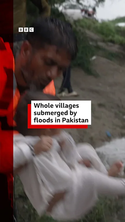 Whole villages submerged by floods in Pakistan. #Pakistan #BBCNews