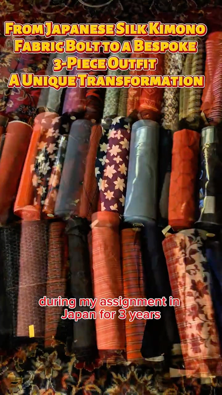 From Japanese Silk Kimono Fabric Bolt to a Bespoke 3-Piece Outfit