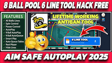 8 BALL POOL 6 LINE TOOL LATEST VERSION 2025 FREE 🔥| 8 BALL POOL AIM SAFE AUTOPLAY 100% WORKING 🎱