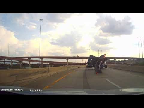 Top Heavy Trailer Causes Truck and Trailer to Tip || ViralHog