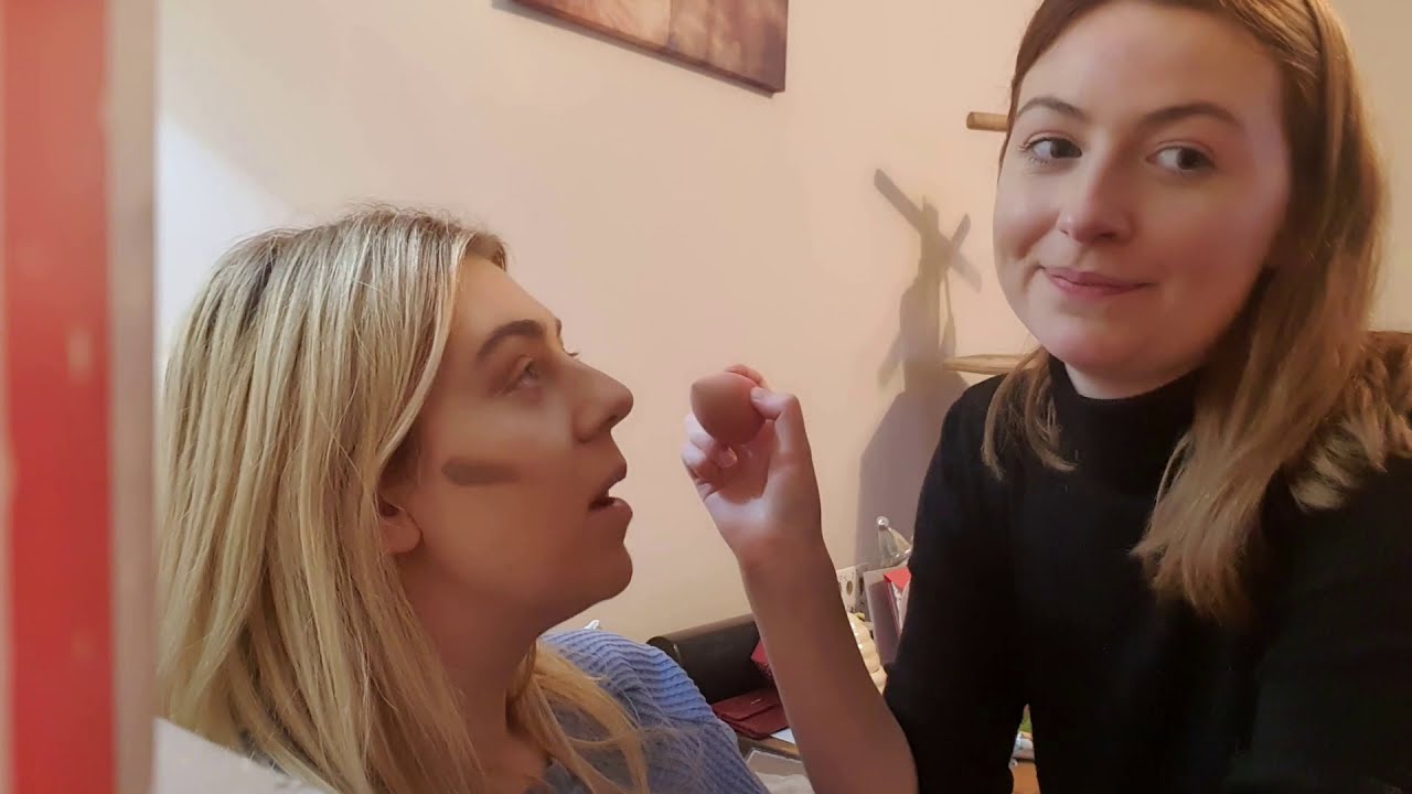 Let loose with the makeup! I paint Cands face!