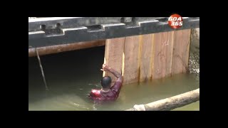 Santa Cruz Four Pillars sluice gate breaks down saline water enters paddy fields