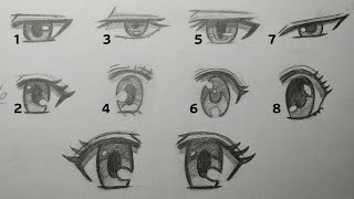 How To Sketch Anime Eyes, Step by Step, Drawing Guide, by