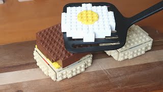 Lego Sandwich Stop Motion Cooking | Lego In Real Life Cooking & Eating Food ASMR