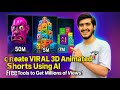How to Create VIRAL 3D Animated Shorts Using AI | Free Tools to Get Millions of Views!