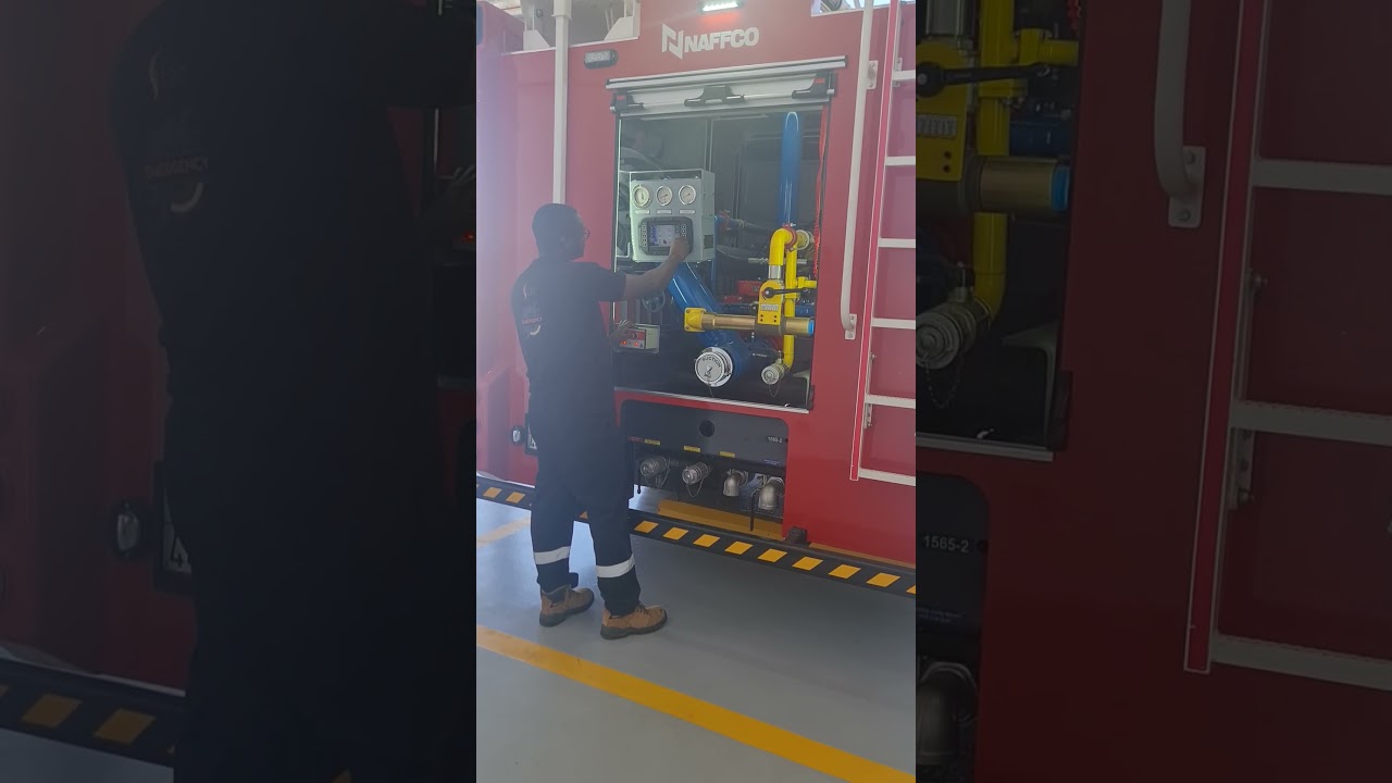 fire truck pump test tank to pump