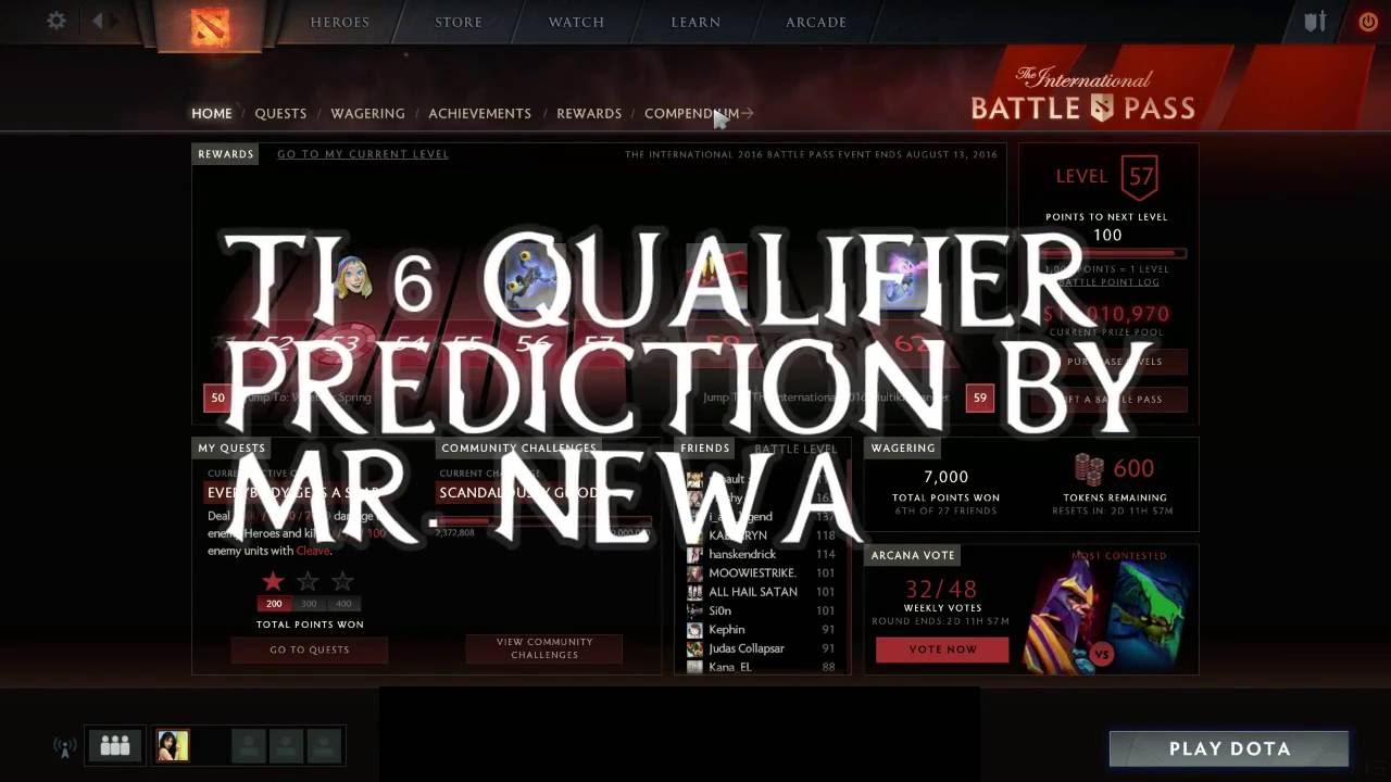 QUALIFIER PREDICTION BY MR NEWA - THE INTERNATIONAL 2016