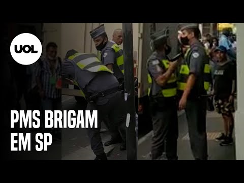 Policiais militares brigam durante o serviço no centro de São Paulo