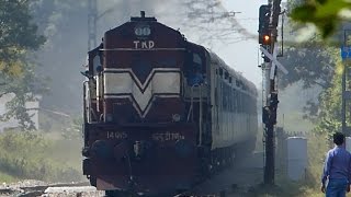 Dehradun Shatabdi Express with TKD Alco screams through Small station at MPS