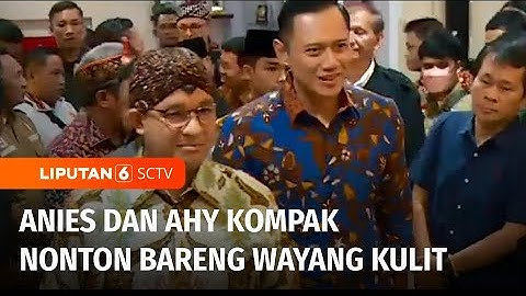 Kekompakan Anies Baswedan dan Agus Harimurti Yudhoyono Nonton Bareng Wayang Kulit | Liputan 6
