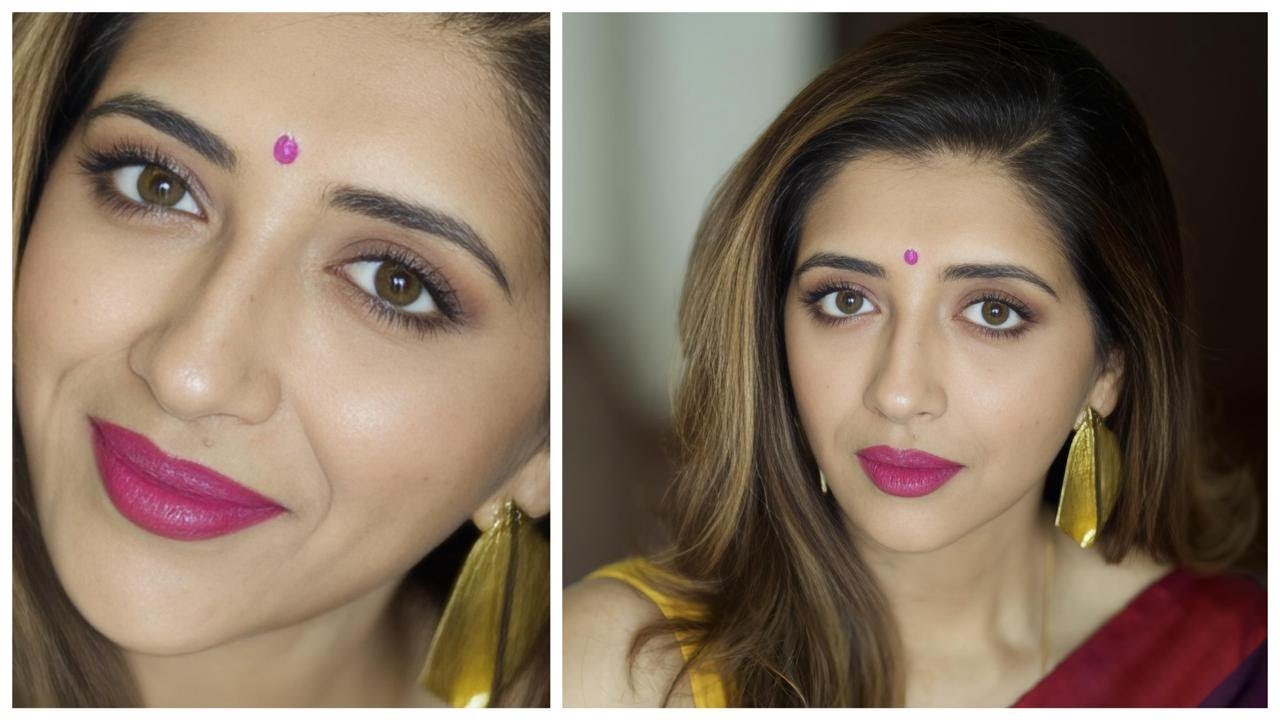 Easy Summer Makeup that goes with a Saree  Sreenanda Shankar