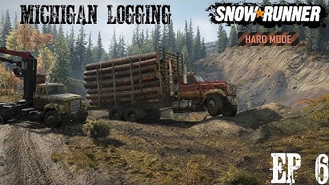 GMC  And Highway Tires No AWD Or Diff Lock Logging In Michigan Hard Mode Ep 6 SnowRunner