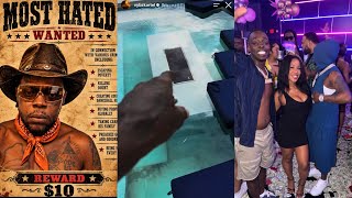 VYBZ KARTEL GIVING OUT A MOST HATED MOST WANTED REWARD WHILE SHOWING OFF HIS FIRE PLACE IN HIS POOL👀