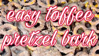 EASY TOFFEE PRETZEL BARK RECIPE *VALENTINE&#39;S DAY BAKE WITH ME❤️