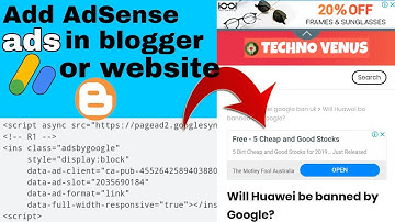 How to add Adsense ads in blogger or website : Adsense ad unit