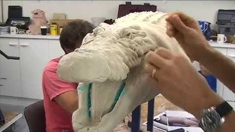 Sculpting the Quarter scale crocodile for Rogue 2005