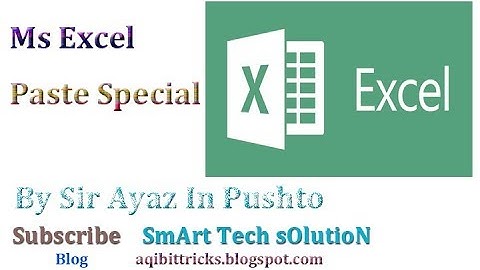 Ms excel 2013 Paste Special Class 9 In Pashto