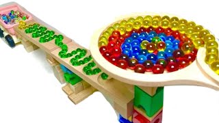 Marble Run ASMR Race☆HABA Wave Slope & Bornelund Quadrilla  #2024