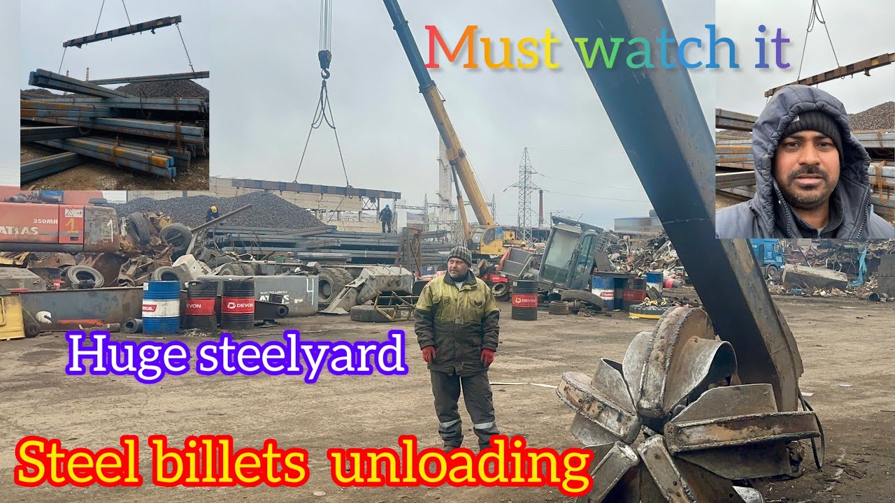 Steel billets unloaded ongoing,
