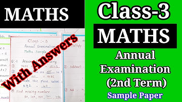 CLASS - 3 MATHS Sample Question Paper | Class-3 2nd Term Maths Sample Paper | Class-3 Final Exam