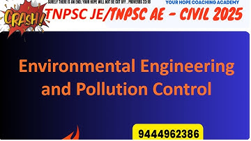 TNPSC  JDO JE / TNPSC AE / Environmental Engineering and Pollution Control  IN SINGLE VIDEO