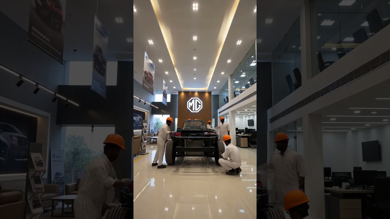 MG Showroom making. #automobile #luxury