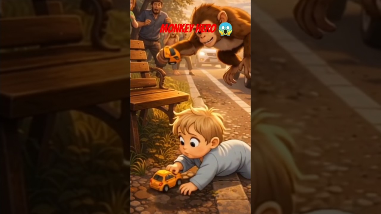 Everyone Panicked  Then This Monkey Shocked Them All!😱#story#monkeyvideo#trendingshorts#ai