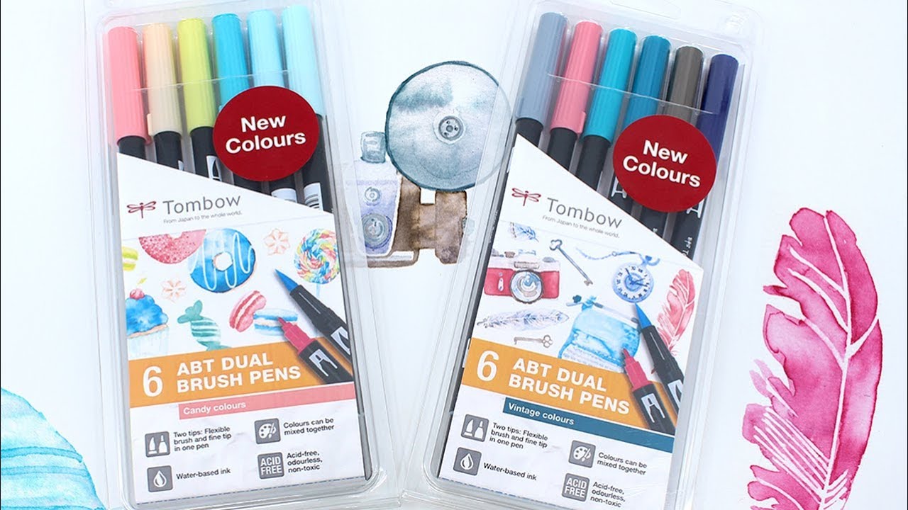 Pennarelli Tombow Abt Dual Brush Pen, set da 6 Candy Colours NEW COLOURS