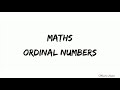 CLASS 1 A | MATHS| ORDINAL NUMBERS