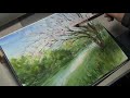 水彩画制作過程.12(桜と川原を描く)ムッチーWATERCOLOR PROCESS-12