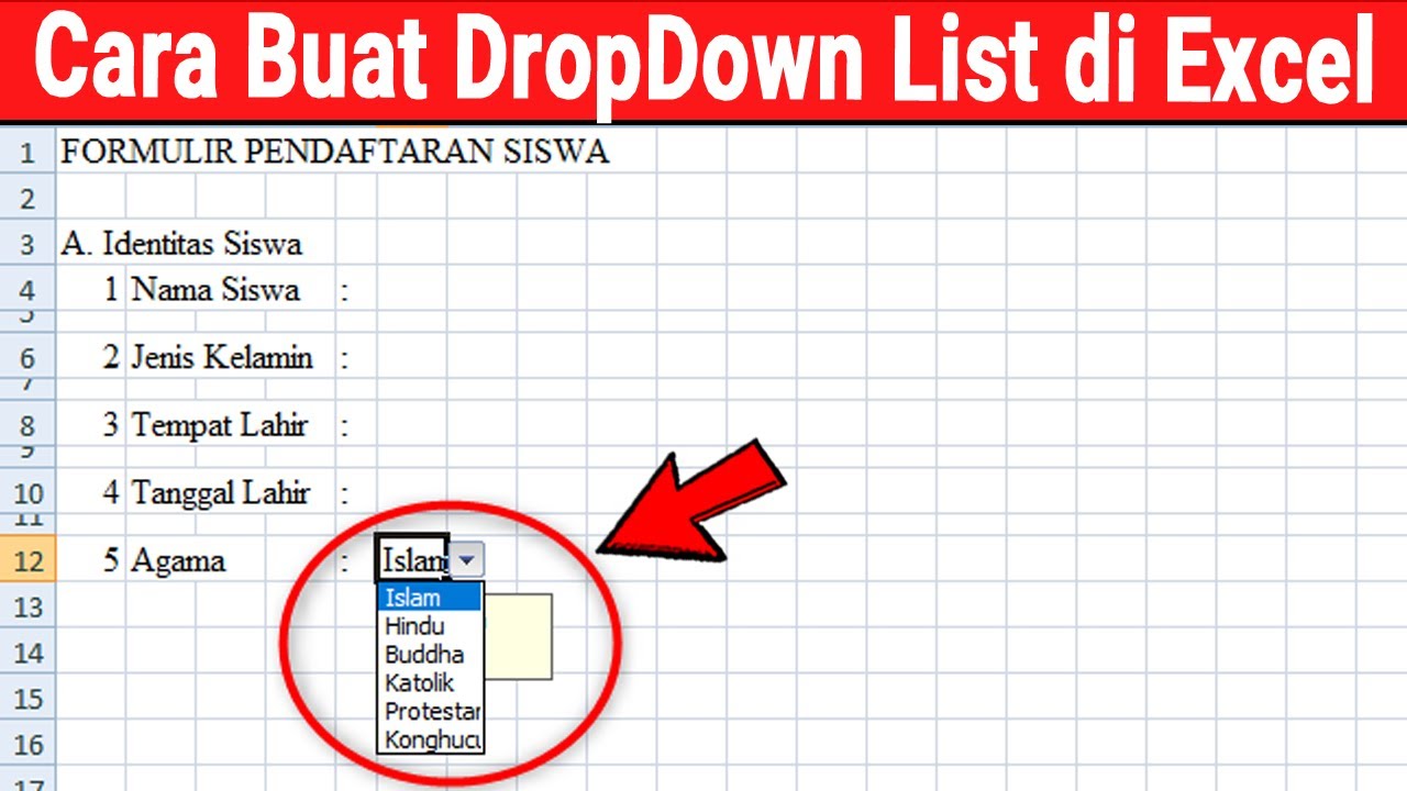 Cara Buat Dropdown List di Excel - YouTube