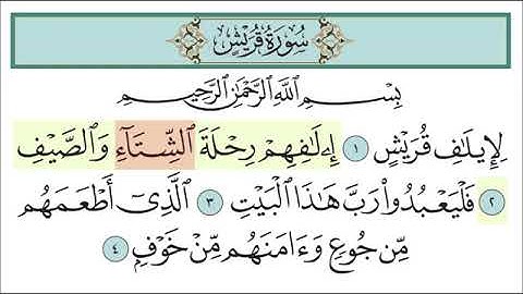 سورة قريش للأطفال مع تتبع الكلمات    المصحف المعلم