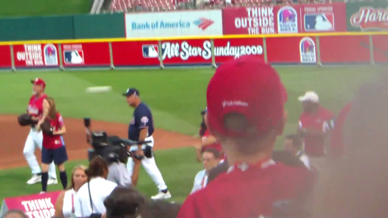 2009 MLB celebrity softball game pregame warmup YouTube