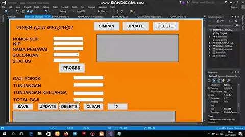 Tutorial 8 coding membuat form gaji karyawan menggunakan Visual Studio 2017 dan database my SQL