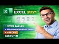 Microsoft Excel 2021 Tutorial | Pivot Tables & Tables Explained (Lesson 8)