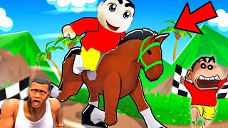 Upgrading NOOB HORSE KNIGHT into HACKER in Knight Simulator Roblox with SHINCHAN and CHOP | Part 2