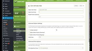 WP EasyCart - Option Sets