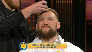 Andrew Porter shaves his head for Daffodil Day of the Irish Cancer Society | The Late Late Show